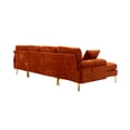 thumbnail image 4 of Upholstered Sectional Sofa with Movable Ottoman and Metal Legs, Modern 114" Lounge Couch Accent Sofa with Chaise and Soft Back Cushion, Long Living Room Sofa for 4, Orange, 4 of 7