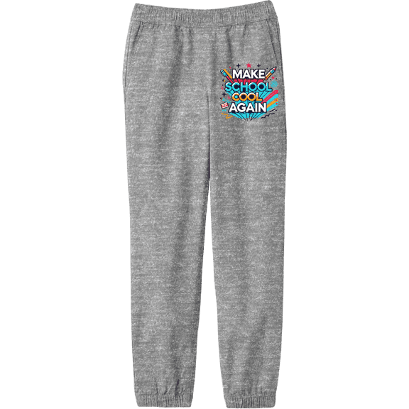 Make School Cool Again Back To School Adult Heather Gray Jogger Pants-Medium