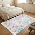 thumbnail image 4 of Area Rugs 4'x6'. Romantic Peonies Cosmos Carpet Runner Indoor Outdoor Rugs Home Decor Aesthetic, Eucalyptus Ferns Minimalist Non Slip Mats Washable Accent Rug for Living Room Bedroom, 4 of 7