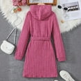 thumbnail image 4 of NAFUU Girls Sweater Dress Long Sleeve Ribbed Knit Hooded Dress Solid Color Casual Tunic Dresses Big Girls Fall Sundress Daily Wear Princess Party Dresses, 4 of 7