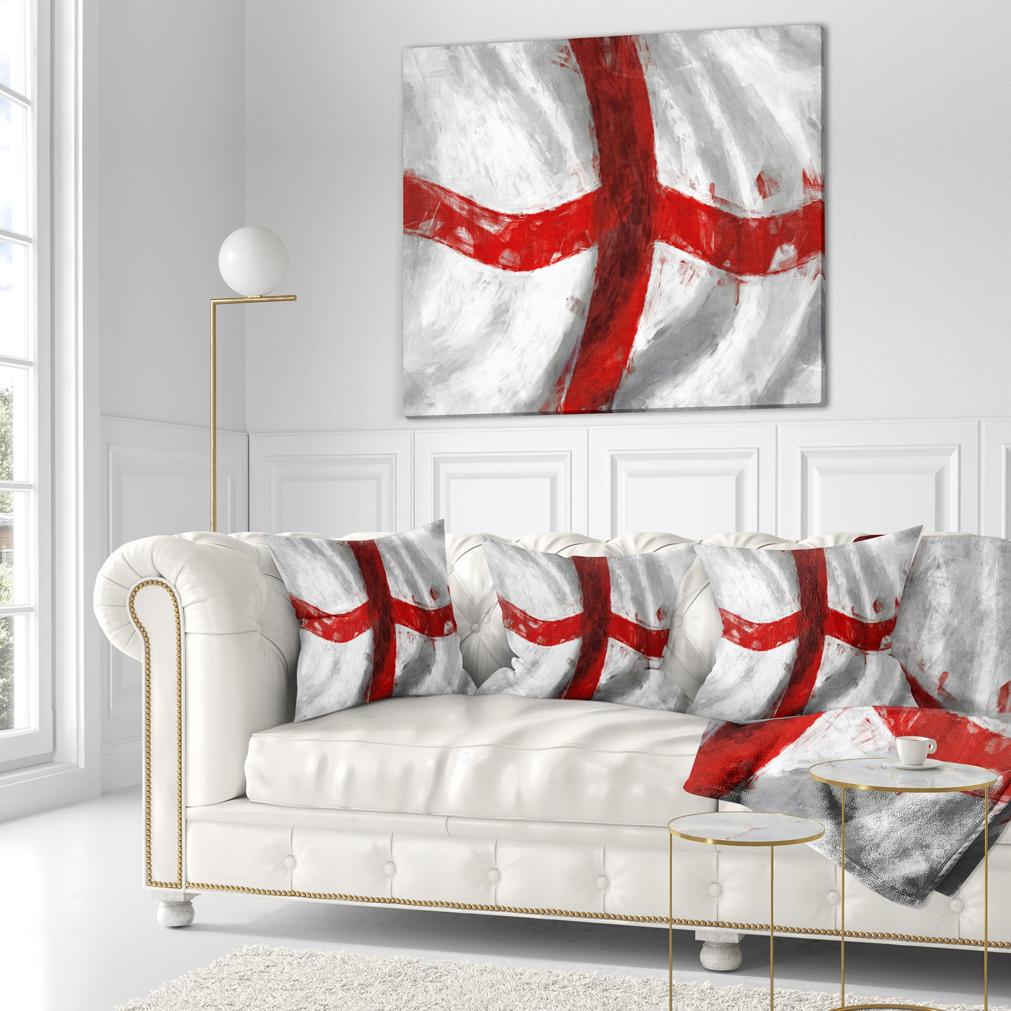 Designart Flag of England - Contemporary Throw Pillow - 18x18