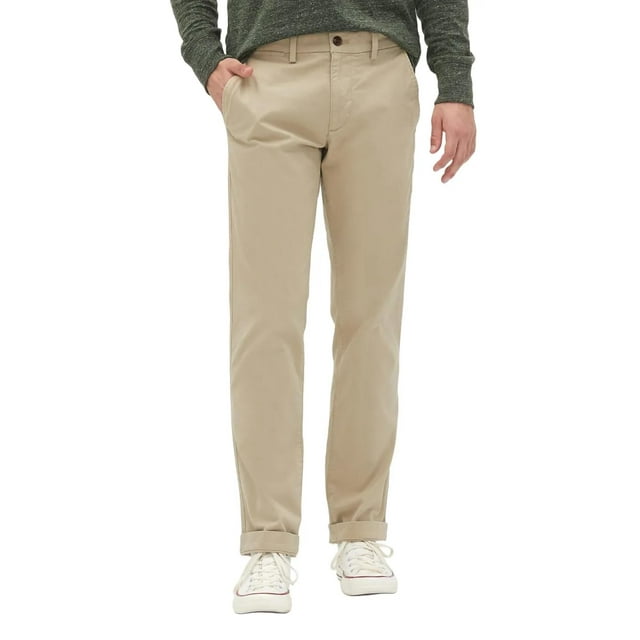 Pantalones GAP Essential de Corte Recto Khakis Ícono Khaki 102x86 cm