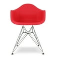 thumbnail image 3 of Aron Living Tower 18" Plastic and Chrome Steel Armchairs in Red (Set of 4), 3 of 6