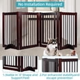 thumbnail image 4 of Indoor Dog Gate, Wooden Freestanding Pet Gate, Foldable Dog Gates for Doorways, No Drilling for The House, Doorways, Hallways,or Stairs, 30" Height 4 Panels Set of Support Feet Included (Espresso), 4 of 7