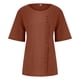 thumbnail image 4 of Blusas de manga corta con cuello redondo de color sólido informal de verano para mujer OAVQHLG3B Store lin121212, 4 of 5