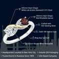 thumbnail image 2 of Gem Stone King 2 Tone 925 Sterling Silver and 10K Yellow Gold Red Rhodolite Garnet and White Moissanite Heart Shape Ring for Women (1.01 Cttw, Gemstone Birthstone, Available in Size 5, 6, 7, 8, 9), 2 of 7