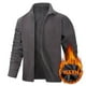 thumbnail image 1 of pstuiky hombres de manga larga, Camisa tipo cárdigan informal de color liso y cálido para hombre, chaqueta, ropa de abrigo, blusa de manga larga con cuello vuelto top de hombre xxxl, 1 of 4