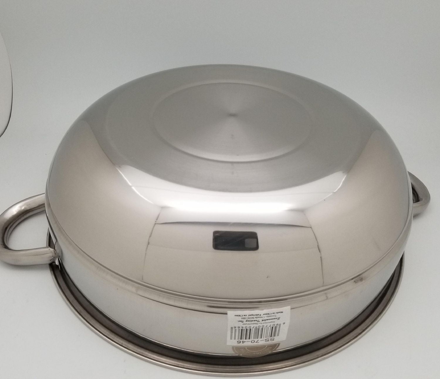 Sunwealth Stainless Steel Steamer 34cm with Glass Lid and removable steaming rack.