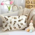 thumbnail image 2 of Easter Pillow Covers 12x20 Inch Set of 2,Lumbar Polka Dot Heart Bunny Decorative Throw Pillows,Brown Bow Rabbit Cushion Case Spring Decoration for Sofa Couch, 2 of 6