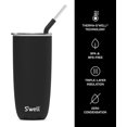 Stainless Steel Tumbler with Straw 24 Fl Oz Onyx Keeps Drinks