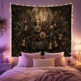 thumbnail image 2 of Floral Urn Still Life Set Against Dark Green Filigree, Moody Gothic for Decor Enthusiasts, Vintage Botanical Art, Halloween Gift, Tapestry Wall Hanging for Bedroom and Living Room, 2 of 7