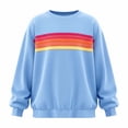 thumbnail image 5 of Tqcoqu Sweatshirt for Women with Rainbow Striped,Loose Fit Pullover Shirts Round Neck Long Sleeve Casual Tops Daily Wear, 5 of 5