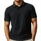 thumbnail image 1 of Camisa de manga corta con solapa para hombre - Color liso informal de negocios - Poliéster, corte holgado, tallas M-XXXXL, 1 of 4