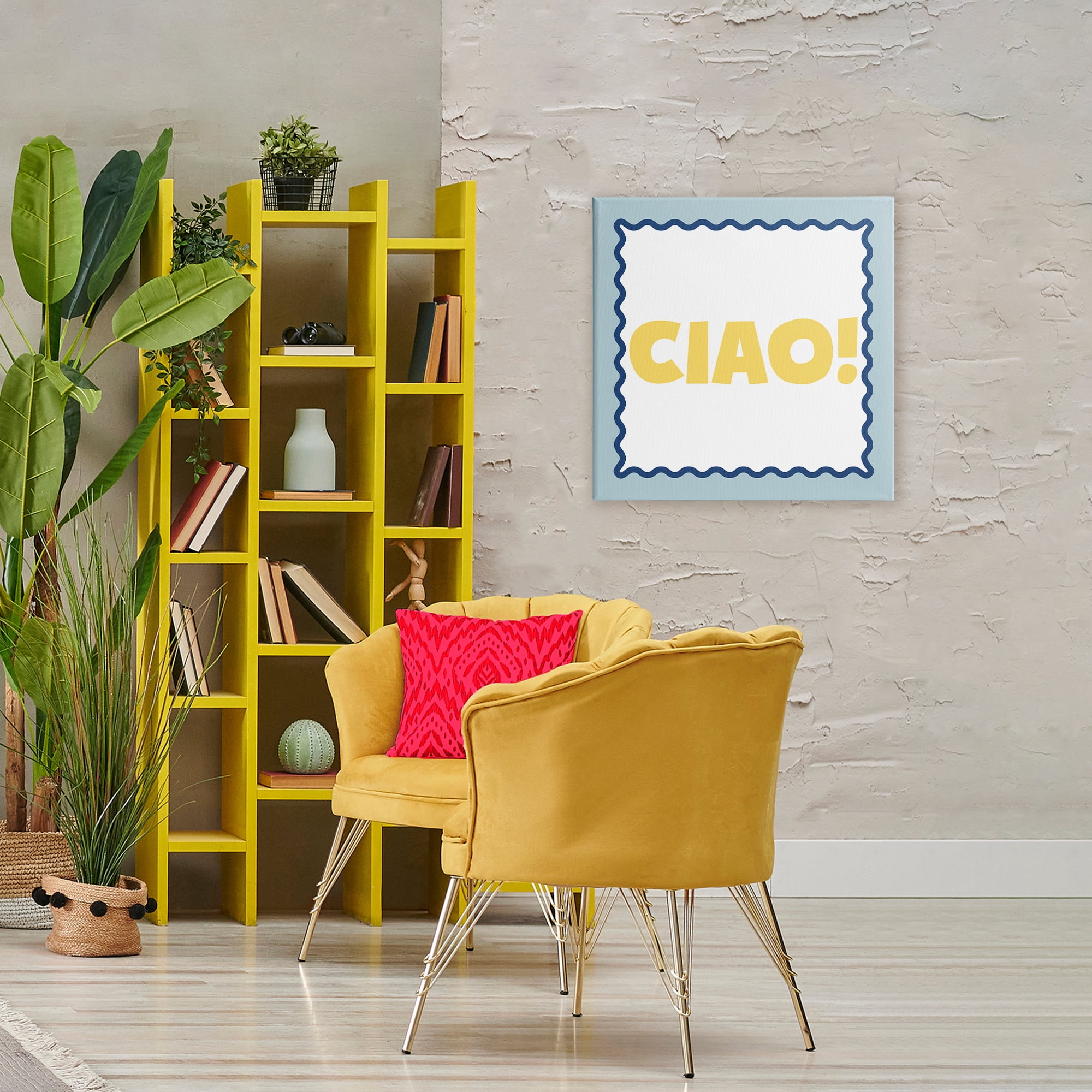 Stupell Industries CIAO! Bold Yellow Typography Canvas Wall Art, design by SD Graphics Studio