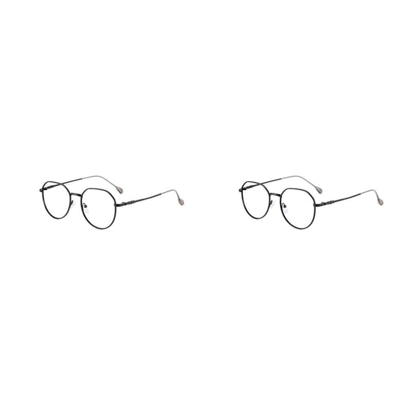 Sonducket Moda Anti-luz azul Gafas de sol Clásico Ligero Lente transparente Bisagra Hombre Mujer Vintage Anteojos Marco Gafas Negro 2piezas