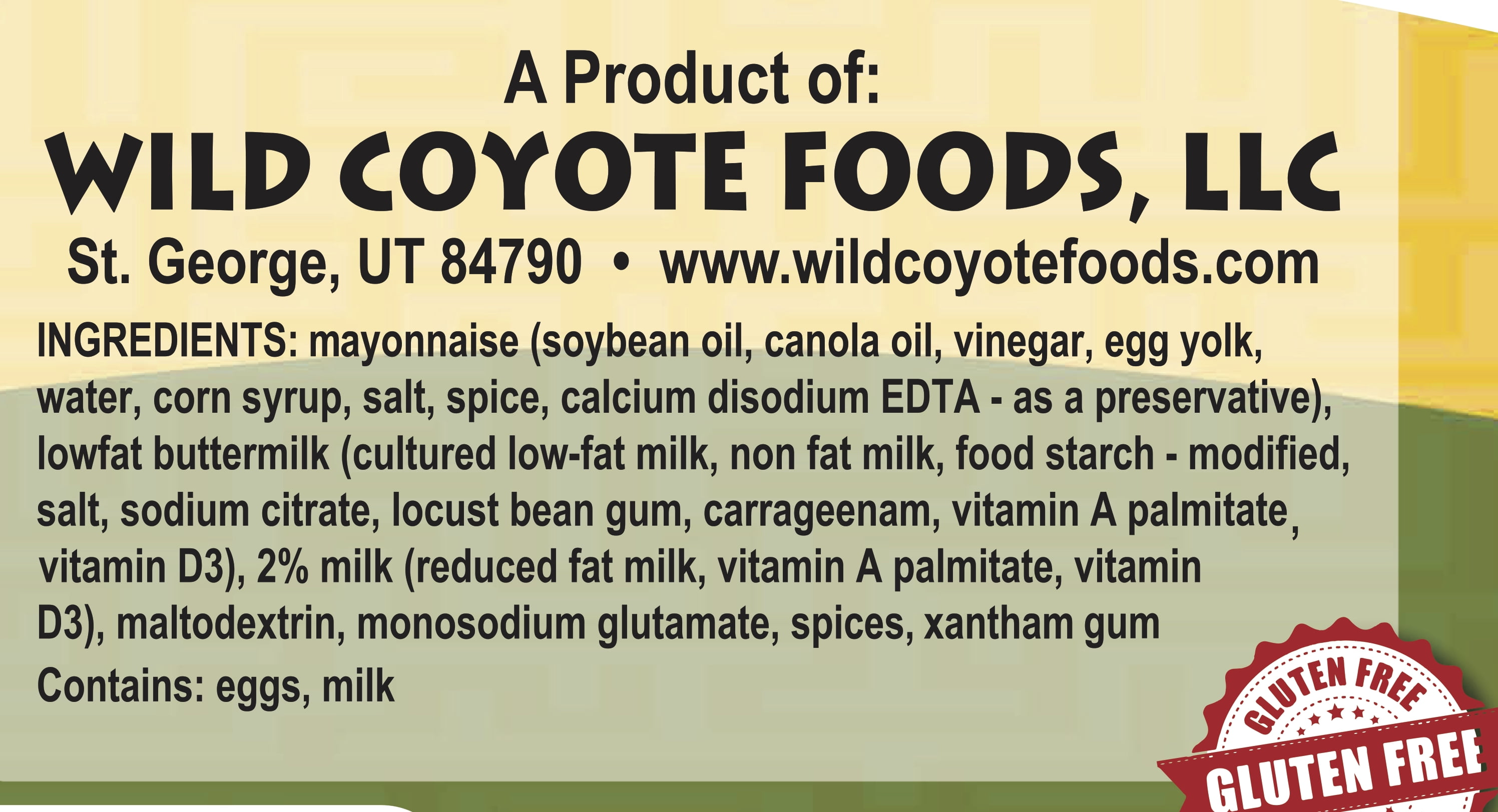 Wild Coyote Foods Ranch Dressing 8oz Tub