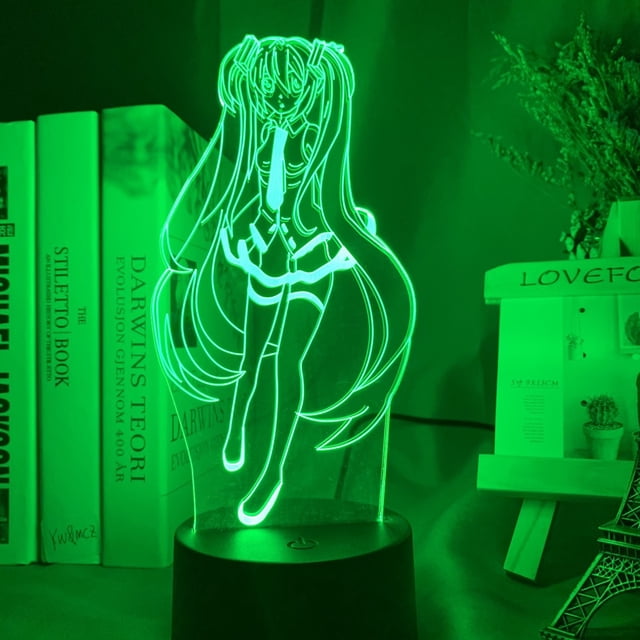 Luz nocturna Hatsune Miku 3D LED que cambia de color para niños