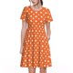 thumbnail image 1 of Balery Orange And White Polka Dot Vestidos sueltos de manga corta para mujer, vestidos de verano 2025, vestidos casuales de corte A con vuelo., 1 of 6