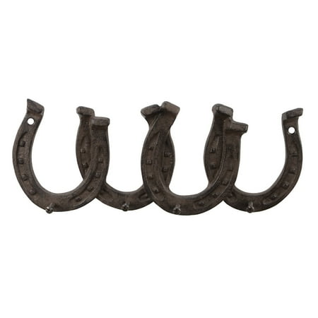 - Metal Wall Mount Horseshoe 4 Key Ring/Hat Hooks Storage Hook Rustic Home Decor