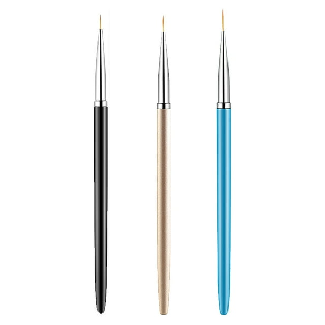 Pincel delineador para uñas, gel para uñas, 3 unidades, pinceles de nail art de nailon y acrílico