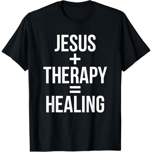 Jesus Therapy Healing T-ShirtMen and women, Black T-shirt, size: Extra large