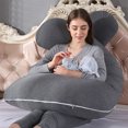 thumbnail image 5 of Topchances U-Shaped Multifunctional Pregnancy Pillow for Side Sleeper, Soft Grey Cotton Cove, 5 of 10