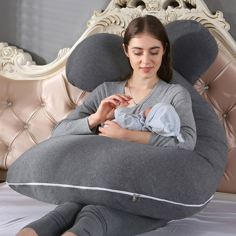 GreenLeaf Full Body Pregnancy Pillow U Shape - Grey