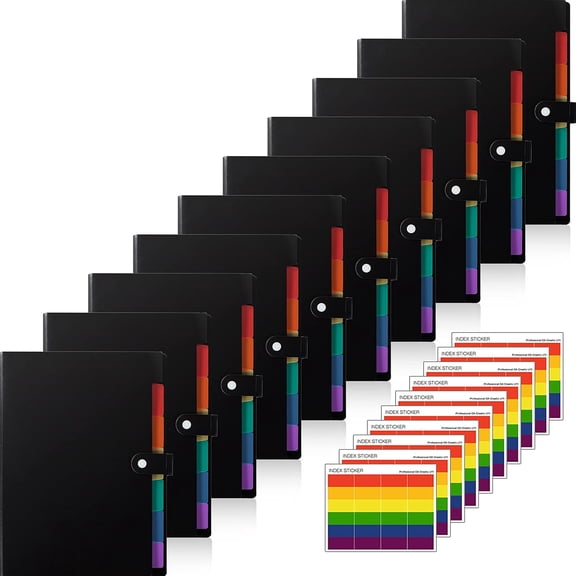 OSIMIG 10 Pack Expanding File Folders, 7 Pocket Folder Organizer, A4 Letter Size, Multicolor