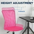 thumbnail image 5 of BestOffice Ergonomic Armless Office Chair with Adjustable Height, Lumbar Support for Adults(Pink), 5 of 7