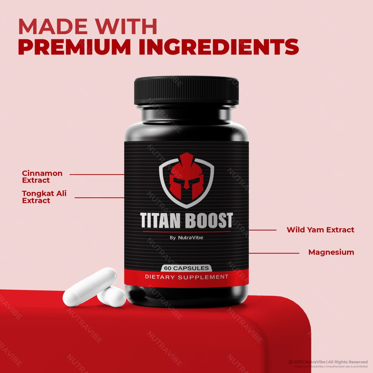 Titan Boost - Titan Boost Pills Capsules, Titan Booster Power Official Formula, Titan Boost Reviews, with Saw Palmetto, Tongikat Ali, Wild Yam (60 Capsules)