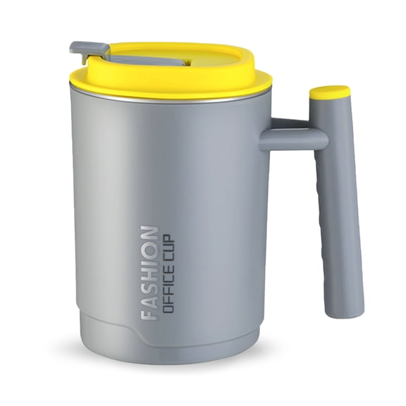 13.5 oz Removable Metal Coffee Mug Tumbler with Handle, Stainless Steel Camping Mug with Sealed Lid, Vacuum Double Layer Insulated Water Cup for Drinks, Travel, Office