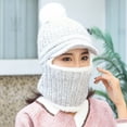 thumbnail image 3 of Kiplyki Women's Cold-proof Neck Protection One-piece Hat Warm Knitted Hat, 3 of 6
