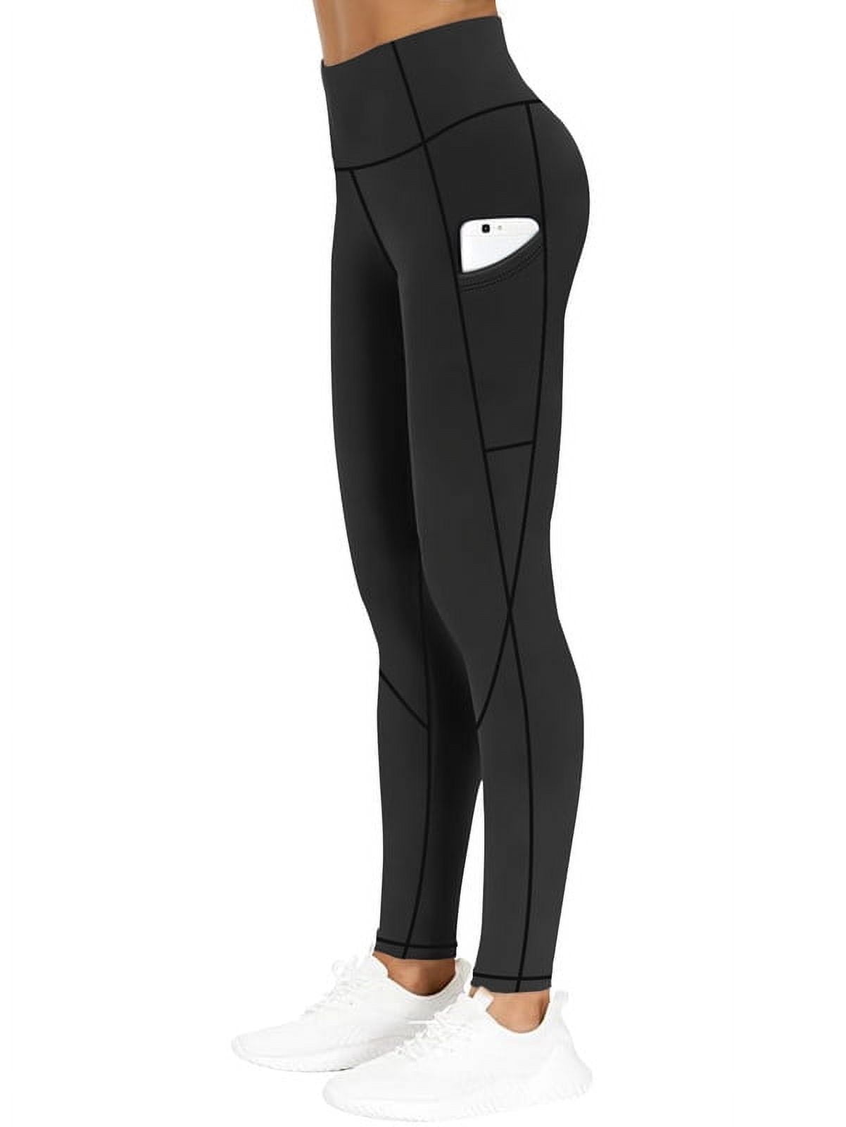Funidos Women's High Waisted Yoga Pants with X-Band Side Pockets Tummy Control Workout Leggings for gym running