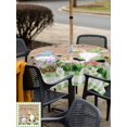thumbnail image 4 of Outdoor Tablecloth with Umbrella Hole and Zipper, Happy Easter Square Table Cloth 60x60 Inch Waterproof Tablecloth, Gnomes Rabbit Flowers Green Check Wooden Picnic Table Cover for Patio Camping, 4 of 7