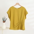 thumbnail image 3 of Womens Plus Size Tops, Short Sleeve Shirts for Women Summer Lightweight Casual Vintage Solid Color Crewneck Tees Dressy Blouses 3XL-5XL, 3 of 3