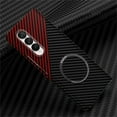 thumbnail image 1 of SaniMore for Samsung Galaxy Z Fold 5 7.6" 2023 Case, Carbon Fibre Texture Shockproof Anti-drop Lens All-inclusive Heavy Duty Protective Slim Light Wireless Charging Magnetic Case, Black/Red, 1 of 7
