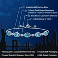 thumbnail image 2 of Gem Stone King 925 Sterling Silver Swiss Blue Topaz, Lab Grown Diamond Bracelet for Women | 5.40 Cttw | Gemstone November Birthstone | Oval 7X5MM | Fully Adjustable 9 inch, 2 of 6