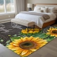 thumbnail image 4 of Yellow Sunflowers Area Rugs 8'x10', Washable Small Throw Rugs for Living Room Patio, Farmhouse Floral Rustic Leaves Dark Grey Indoor Outdoor Rug Non-Slip Low Pile Carpet Runner Reversible Floor Mats, 4 of 8