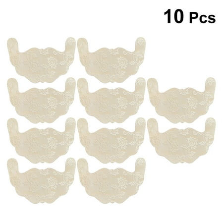 

10 Pairs of Disposable Covers Lace Design Breathable Breast Lift Tape Adhesive Pasties - Size D (Khaki)