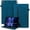 Peacock Blue, variant on DWaybox Case for Xiaomi Redmi Pad 2 9.7" Released 2026, Retro PU Leather & TPU Hybrid Shockproof Cover with Kickstand, Card Slots & Grip Strap -Brown
