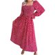 thumbnail image 1 of Vestido largo medio de cintura alta con cuello cuadrado estampado Otoño Invierno para mujer Fridja  yut7215, 1 of 1