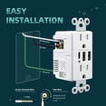 thumbnail image 3 of TOPELER - Tomacorrientes USB de pared, receptáculos de salida USB C de 3 puertos, de 30 W 6.0 A, 15, 3 of 7