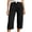Black, variant on Capri Pants for Women Corduroy Wide Leg Lightweight Sweatpants Lounge Casual Baggy Drawstring Capris Pockets Hawaiian Beach Vacation Cropped Trousers