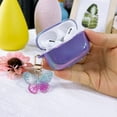 thumbnail image 6 of Compatible with AirPods Pro Case Cover,Butterfly Colorful Cute Luxury Plating for AirPod Case with Keychain Soft TPU Protective Case for Women Girls Design for AirPods Pro Purple, 6 of 6