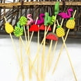 thumbnail image 3 of Cheers.US 100Pcs/Bag Cocktail Pick Food Appetizer Toothpick, Hawaiian Luau Assorted Tropical Cocktail Toothpick Handmade Bamboo Toothpicks for Luau Holiday Party Supplies-4.72inx0.39inx0.12in, 3 of 7