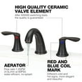 thumbnail image 3 of Bathroom Sink Faucet, 8 Inch Bathroom Faucets with Supply Hoses, Bathroom Faucet 3 Hole, Sink Vanity Faucet with Pop-Up Drain, Widespread Brushed Nickel Bathroom Faucet, 3 of 5