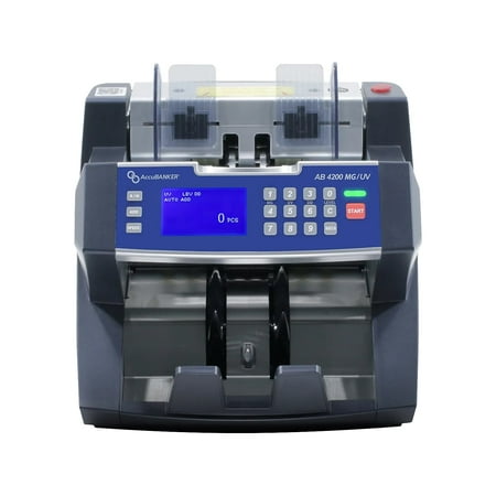 AccuBANKER AB1100PLUS MG UV Commercial Digital Money Counter Capacity 200 Bills & Speed 1,300 Bills/Min with Magnetic & UV Light Counterfeit Detection - UL Listed
