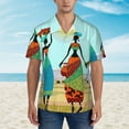 thumbnail image 2 of Fuzoiu African Women Print Hawaiian Shirt for Men, Summer Beach Casual Short Sleeve Button Down Shirts, Men’s Beach Summer Shirts with Pocket,X-Large, 2 of 7