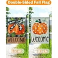 thumbnail image 4 of Fall Pumpkin Welcome Garden Flags Double Sided, with 2 Cute Fall Decor Patterns, 28" x 40" Fall Polka Dots & Buffalo Plaid Pumpkin House Flag, Best For Fall/Thanksgiving Decorations Outside, 4 of 6