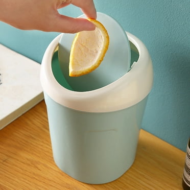 HongHeng Clearance Under $2.00 Desktop Trash Can Shakes Cover Living Room Cute Debris Bucket Car Home Desk Restaurant Storage Tube Trash Basket